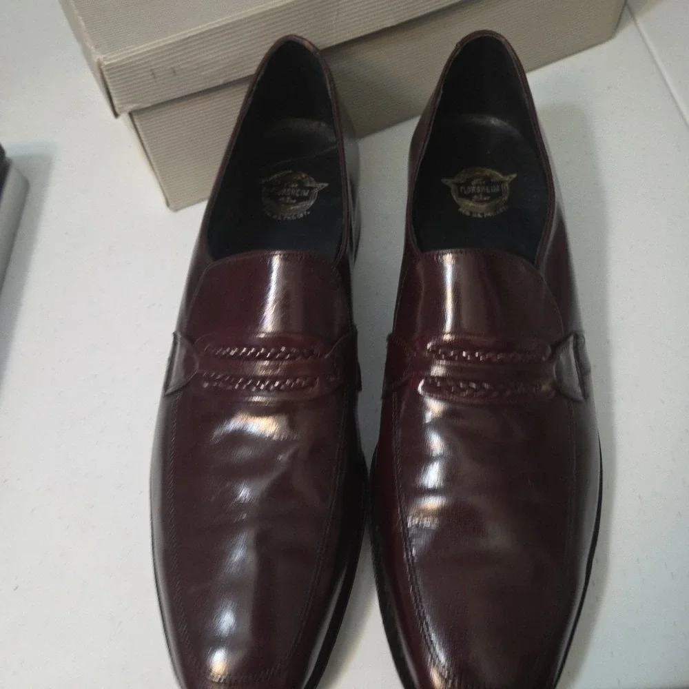 Florsheim Richfield 33472 Burgundy Leather Penny Loafers Shoes Size 7.5 D US Me - Picture 5 of 16